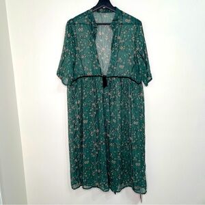 Floral Sheer Kimono Dress Size XL